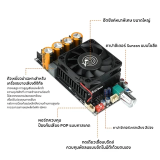 pcbfun ZK-3002 2G บอร์ดแอมป์ TPA3255 หลังขั้นบริสุทธิ์ DC18-50V สเตอริโอ/โมโน เหมาะสำหรับโฮมเธียเตอร์ ลำโพง DIY