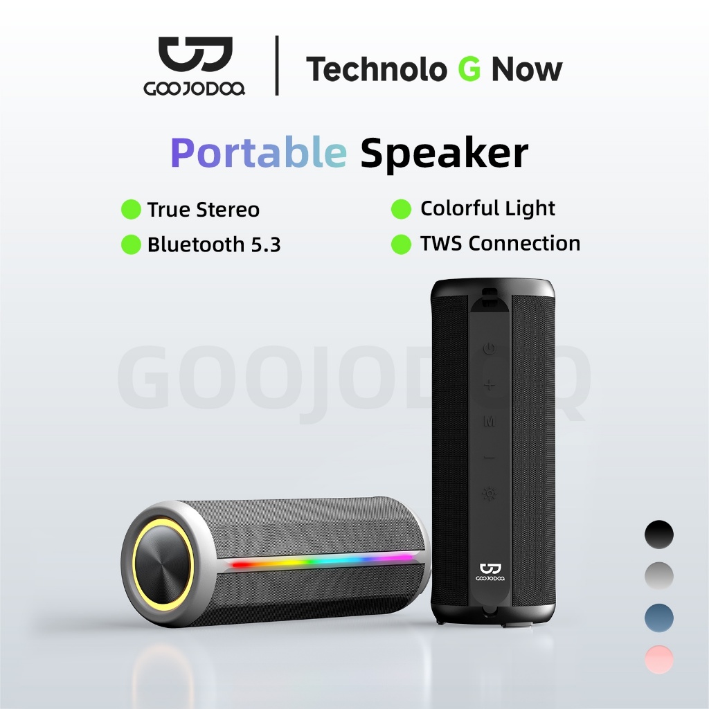 GOOJODOQ Ab4095 ลําโพง Bluetooth 5.3 ลําโพงพกพา สเตอริโอ 2 ช่อง เสียงเบส 1500mah ลำโพงบลูทู