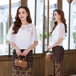 67072 เสื้อลูกไม้ (รุ่นสุนันทา) ทรงแขนระบาย Sunsmile Clothing Women ผู้หญิง