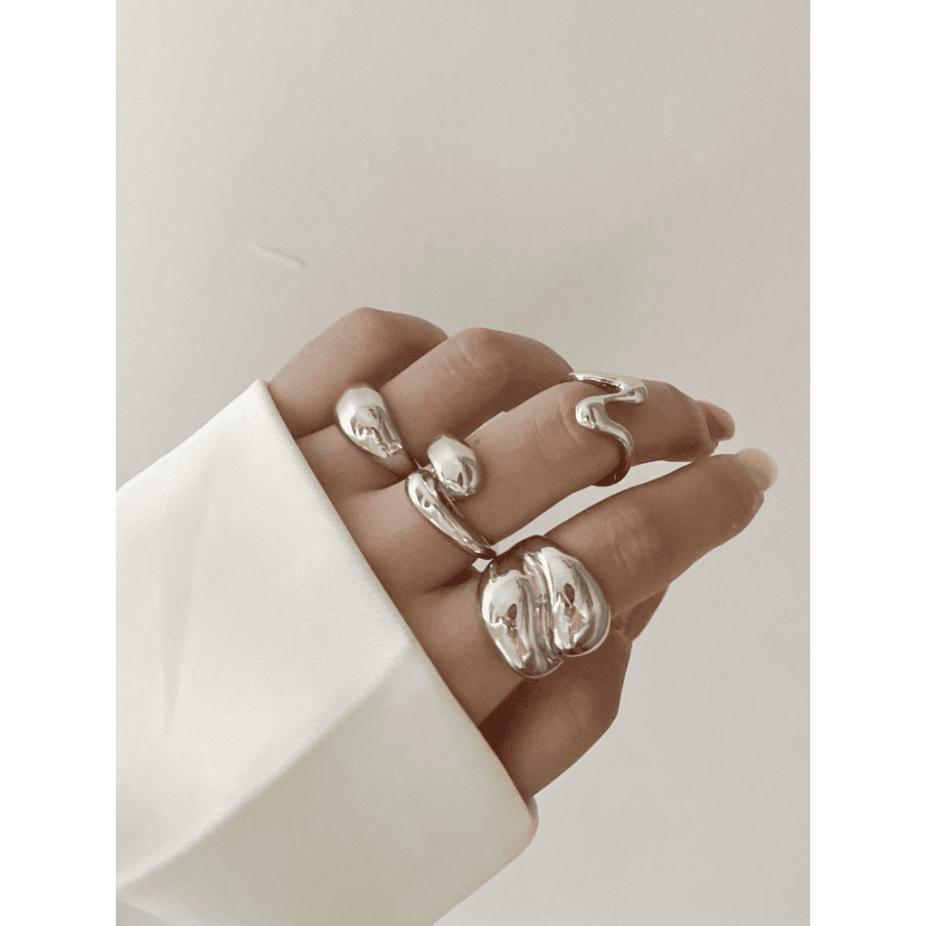 Adornment Club - Knot Twist Bend Fold Glide silver ring l nickel free, waterproof, long-lasting ไม่แพ้ โดนน้ำได้