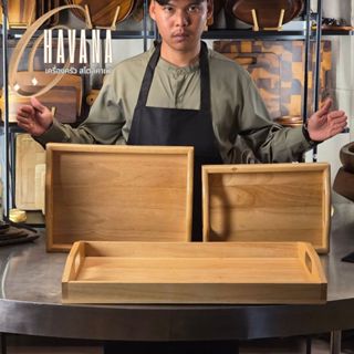 ถาดเสิร์ฟร้านอาหารไม้ยาง ไม้เนื้อแข็งอเนกประสงค์รวมหลายขนาดต…