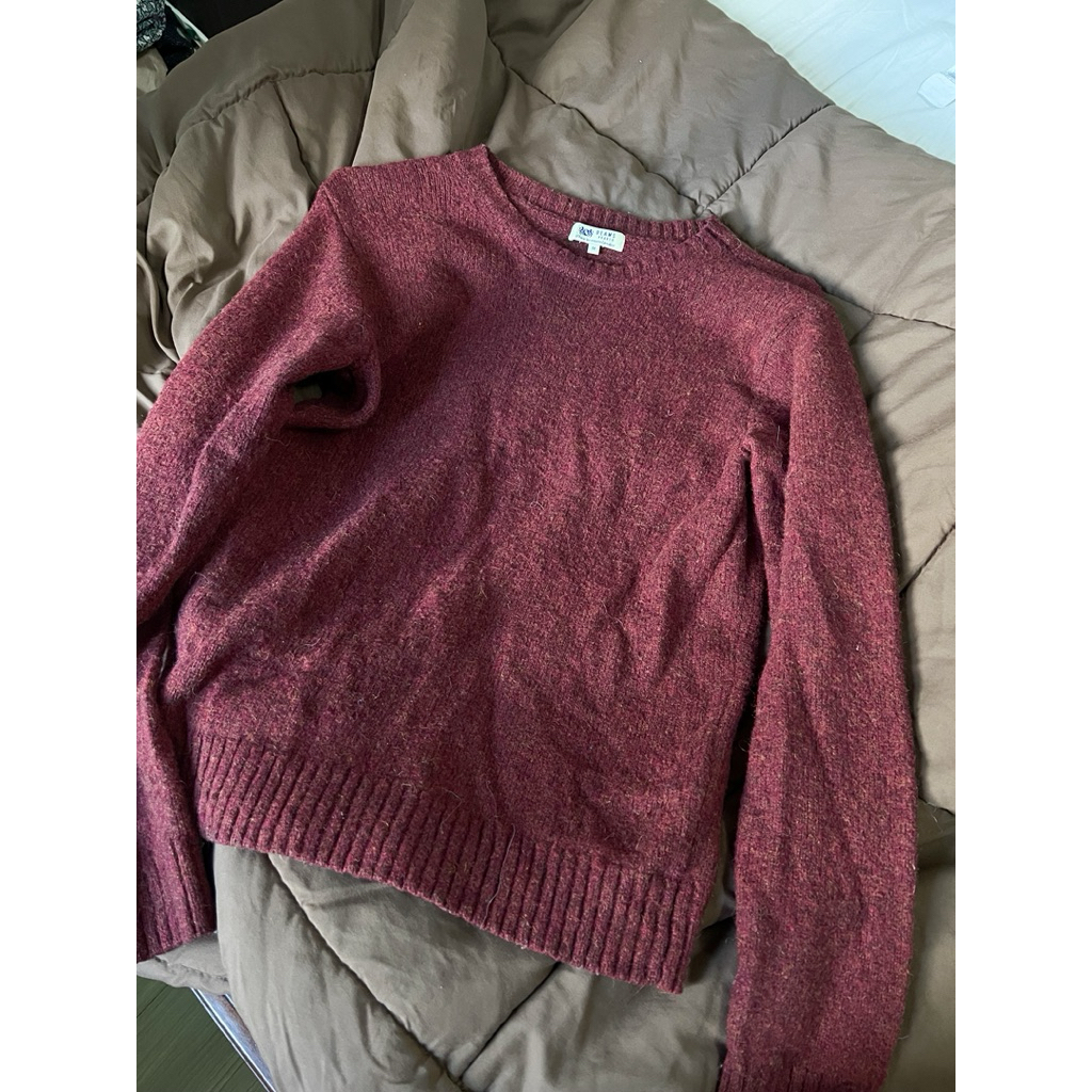 beams heart เสื้อแขนยาวสีแดง sweater