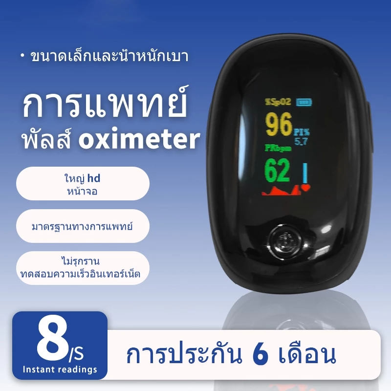 ส่งเร็ว เครื่องวัดออกซิเจน วัดออกซิเจน ปลายนิ้ว Fingertip Pulse Oximeter อุปกรณ์ตรวจวัดชีพจร เครื่องวัดออกซิเจนปลายนิ้ว