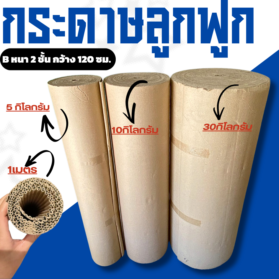 กระดาษลูกฟูกลอน B หนา2ชั้นกว้าง120ซม.ยาว1เมตร/5กก./10กก./30กก.
