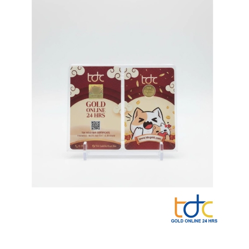 TDC GOLD ทองคำแท่ง 96.50% น้ำหนัก 0.10 กรัม ลายแมวนำโชค