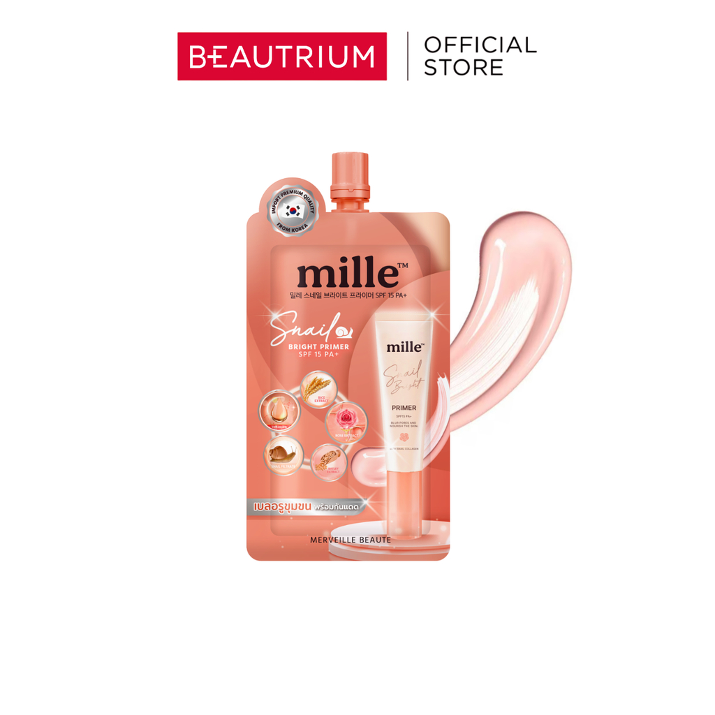 MILLE Snail Bright Primer SPF15 PA+ ไพรเมอร์ 6g
