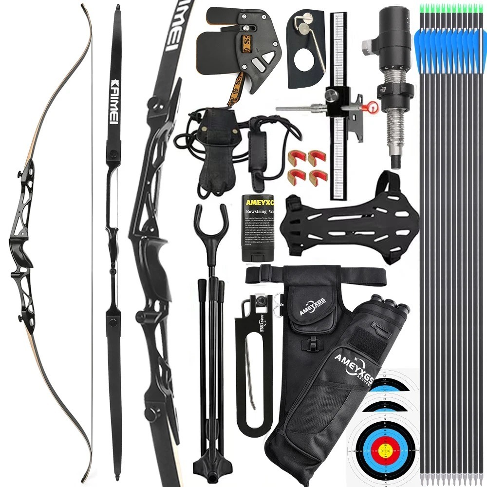 Adjustable Recurve Bow – 12-40lbs Draw Weight, 66/68/70" Length, Magnesium-Aluminum Riser