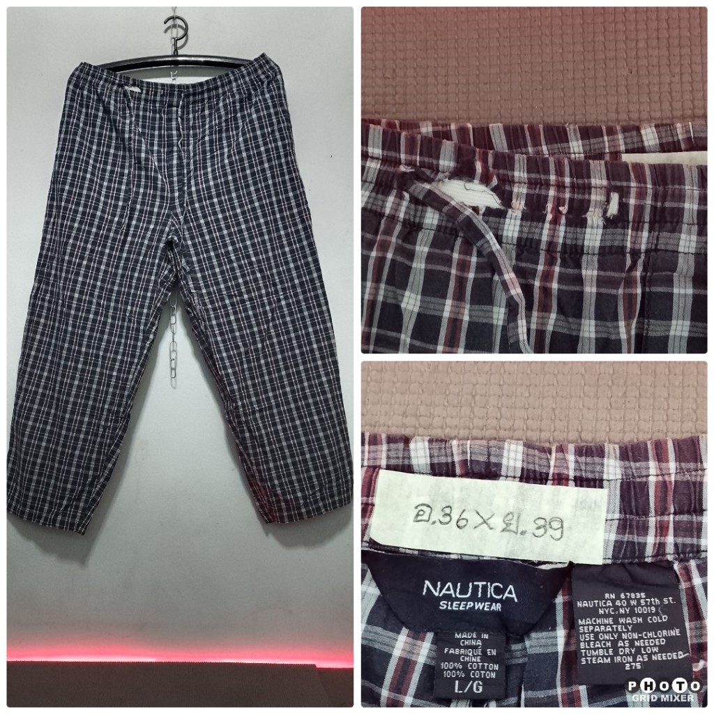 กางเกงขายาวมือสองใส่นอน Nautica (ตำหนิ)