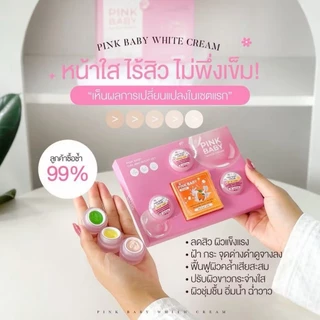 (ของแท้ พร้อมส่ง) Pink Baby Set พิ้งค์เบบี้ ครีม Set พร้อมส่ง ขนาด 15 กรัม 1 เซ็ต มี 4ชิ้น (แพ็คเกจใหม่)