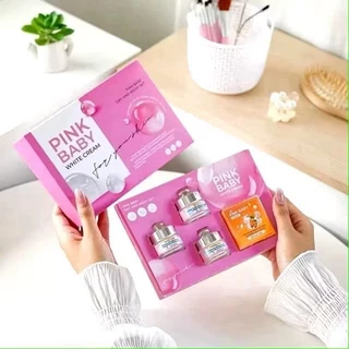 (ของแท้ พร้อมส่ง) Pink Baby Set พิ้งค์เบบี้ ครีม Set พร้อมส่ง ขนาด 15 กรัม 1 เซ็ต มี 4ชิ้น (แพ็คเกจใหม่)