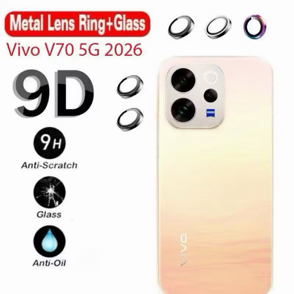 ฟิล์มกระจก เลนส์ครอบกล้อง เลนส์กล้อง เต็มเลนส์ Vivo V70 ตรงรุ่น