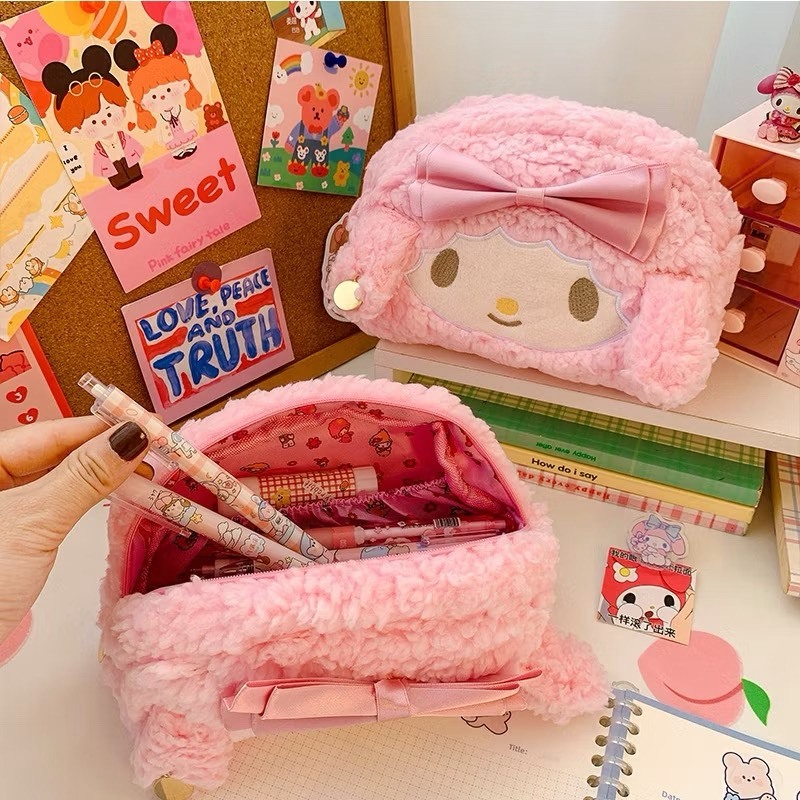🌷พร้อมส่ง🌷 กระเป๋าดินสอมายเมย์ ขนหนานุ่ม น่ารักมาก 🐱ด้านในซับลายมายเม🐰