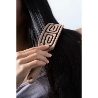YAO Moving Mini Square Brush Wooden Texture หวีไนลอน สางผมพันกัน ขนาดเล็ก สำหรับผมสั้นพันกันปกติ