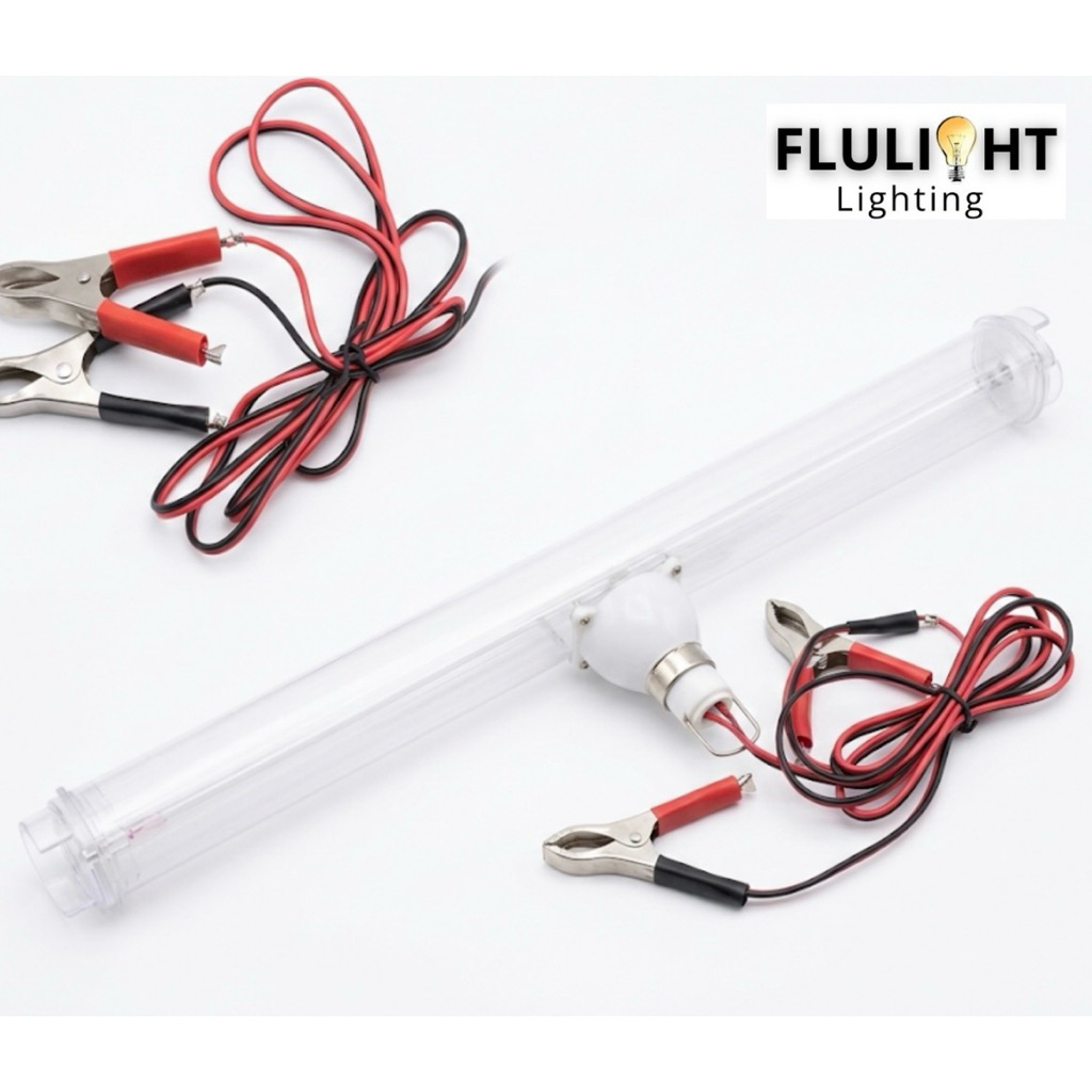หลอดไฟLED พร้อมสาย ปากคีบแบต 12V มี2ขนาด28cmและ38cm พร้อมส่ง!!