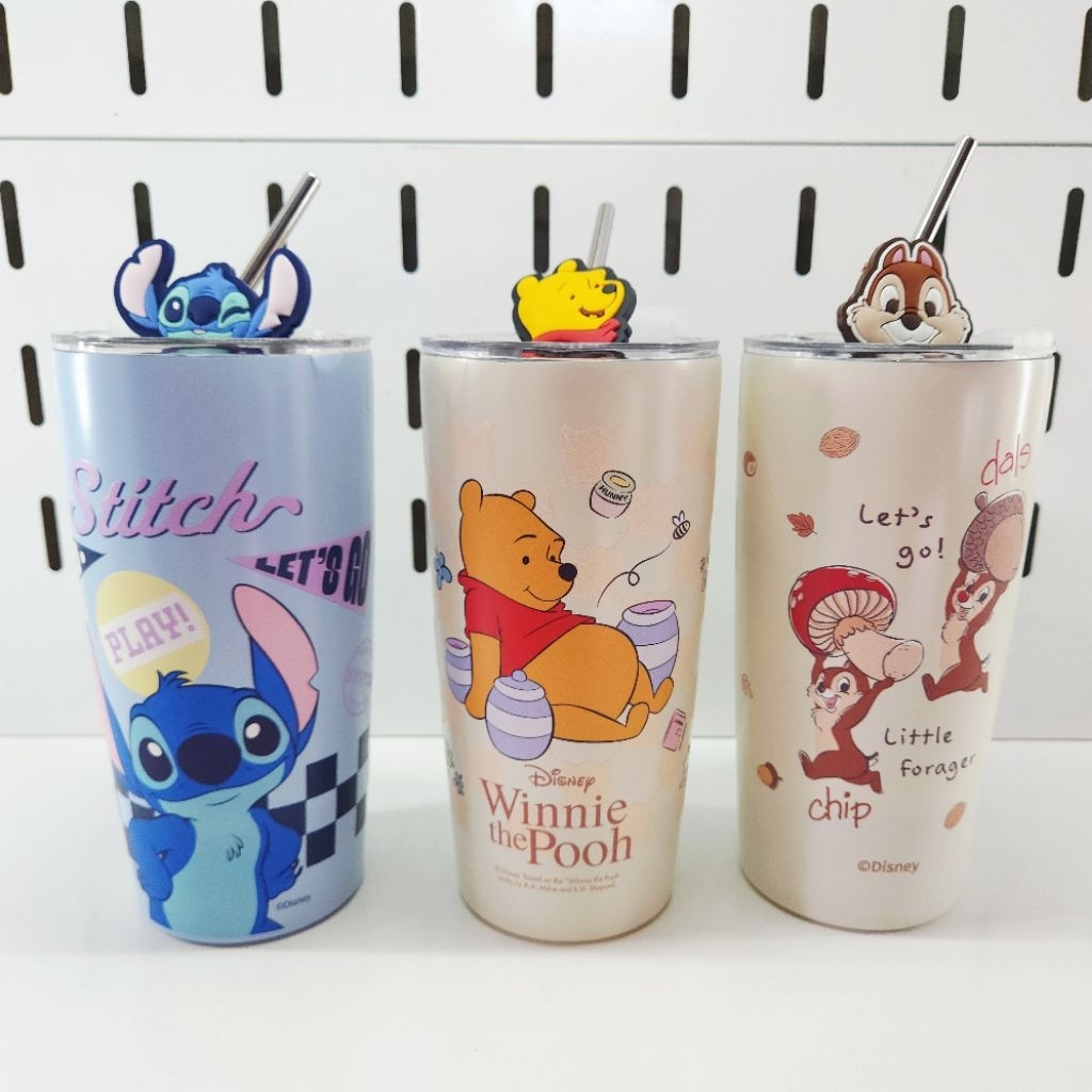 พร้อมส่ง LOTUSS DISNEY แก้วลายสติทซ์ หมีพูห์ แก้วเก็บความร้อนเย็น สแตนเลส304 ขนาด550ml ลิขสิทธิ์100%