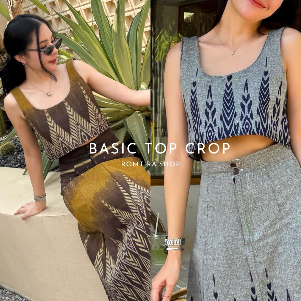 ( Base ) เสื้อครอปแขนสั้น พิมพ์ลายตัวอักษร