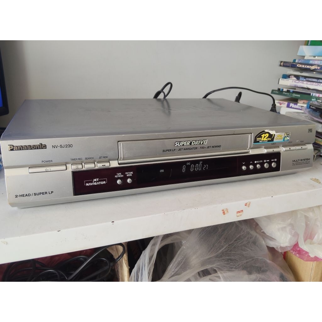 เครื่องเล่นวีดีโอ Panasonic 2หัวเทป รุ่น NV-SJ230AM VDO VHS ระบบโมโน หน้าจอดิจิตอล ใช้งานได้ปกติ