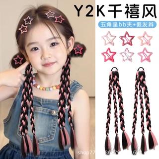 *(พร้อมส่งจากขอนแก่น) พร๊อบผมเปียไฮไลต์ (2ข้าง) เพิ่มความสวยให้การแต่งตัว ด้วยวิธีง่ายๆ มัดผมเปียแซมไฮไลต์สีสวยๆ