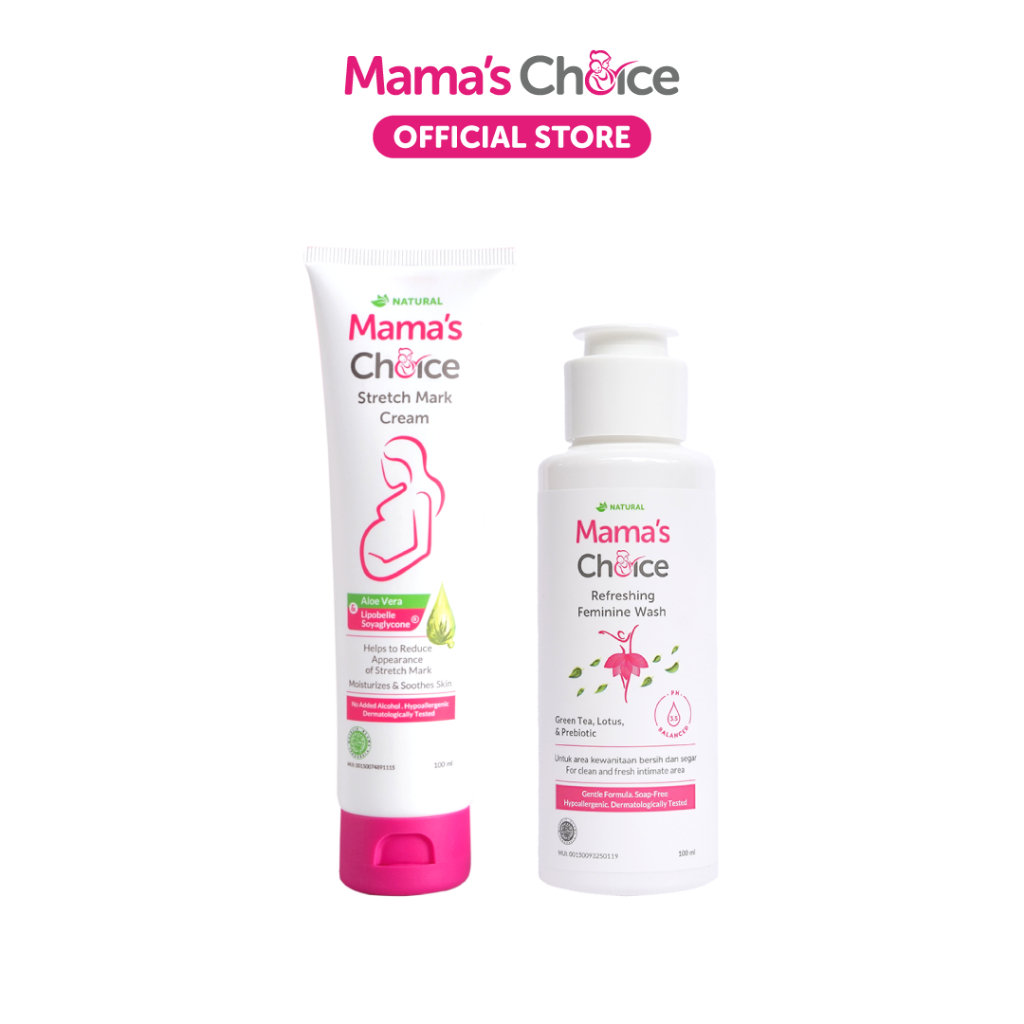 Mama's Choice (โปร1แถม1) ทำความสะอาดจุดซ่อนเร้น และครีมบำรุงผิวแตกลาย | (1free1) Feminine Wash & Stretch Mark Cream