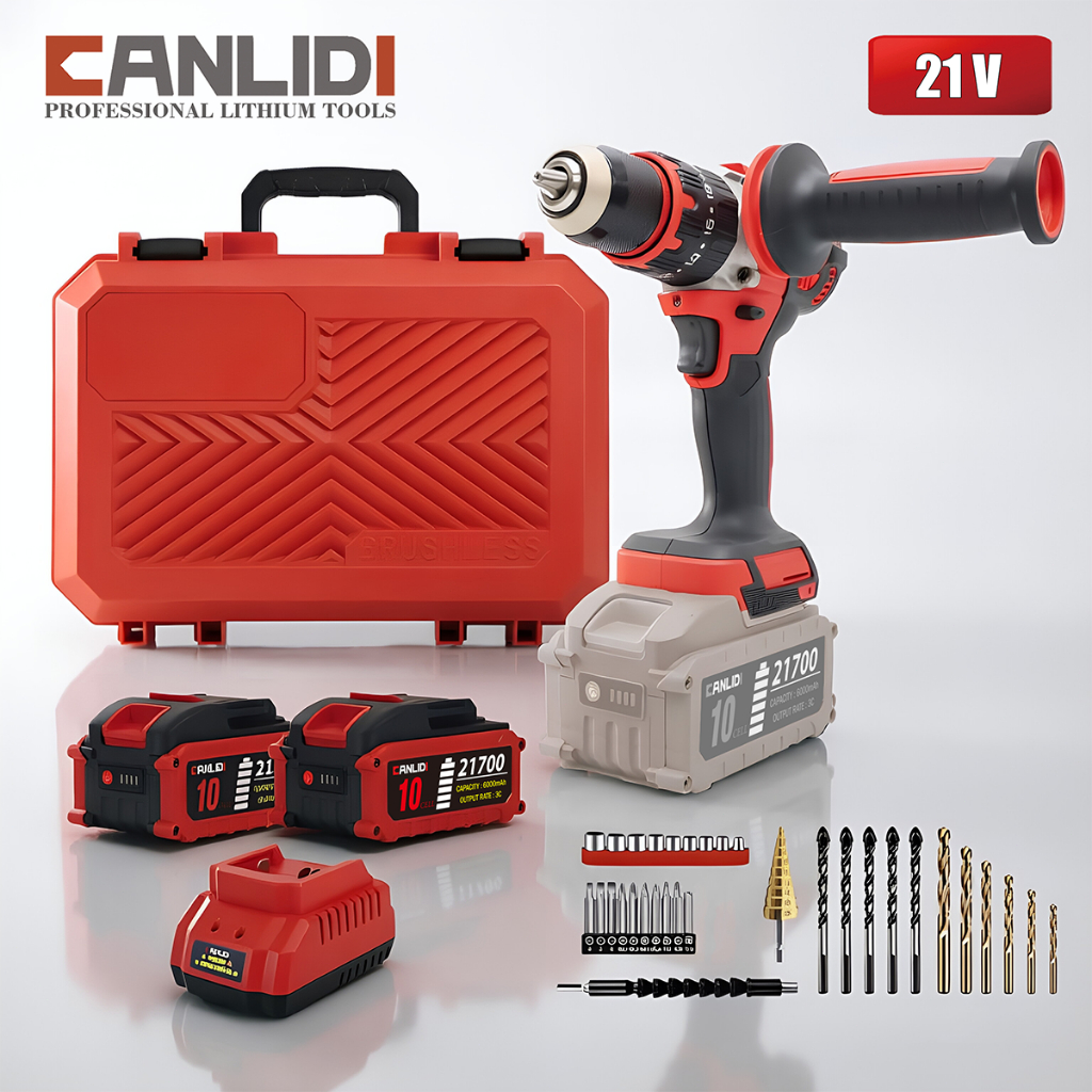 🔥จัดส่งที่รวดเร็ว🔥CANLIDI รุ่น CID-100 MT-21V 13mm สว่านไร้สาย มอเตอร์ไร้แปรงถ่าน 3 ระบบ​ 2 เกีย​​ BL Cordless Drill