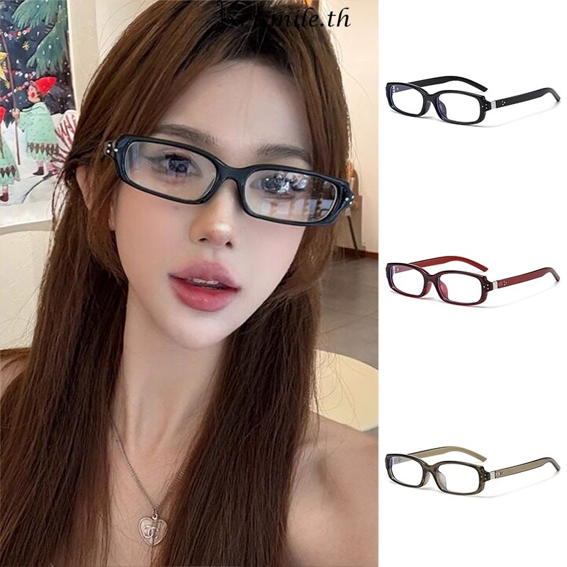COD-ในไทย💖แว่นกรองแสง เปลี่ยน สี Y2K กรอบเหลี่ยม วินเทจสไตล์เกาหลีแว่นตาแฟชั่นสำหรับผู้ชายและผู้หญิง-Kri
