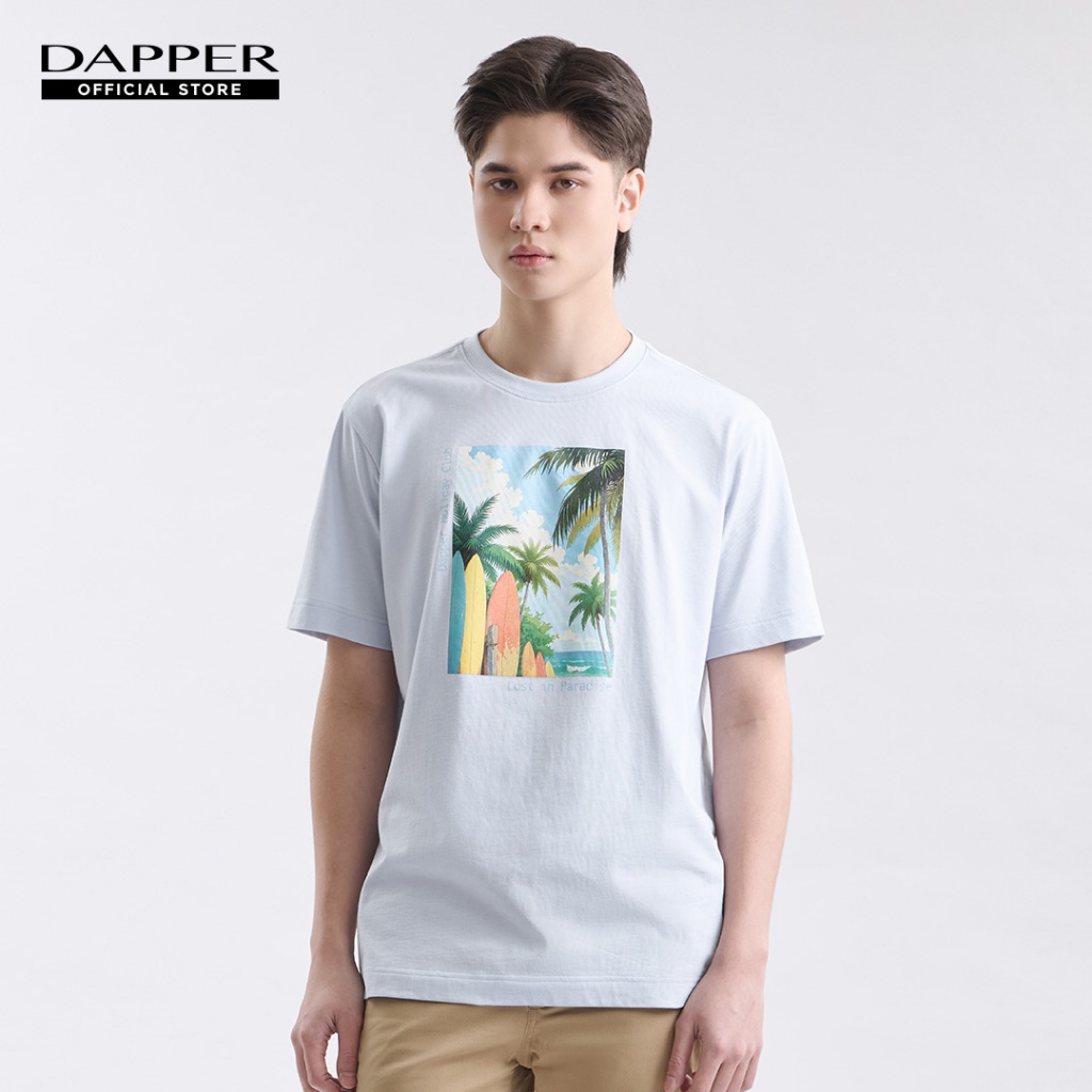 DAPPER เสื้อยืด Holiday Club Print T-Shirt สีฟ้า (KRB/BL/832RS)