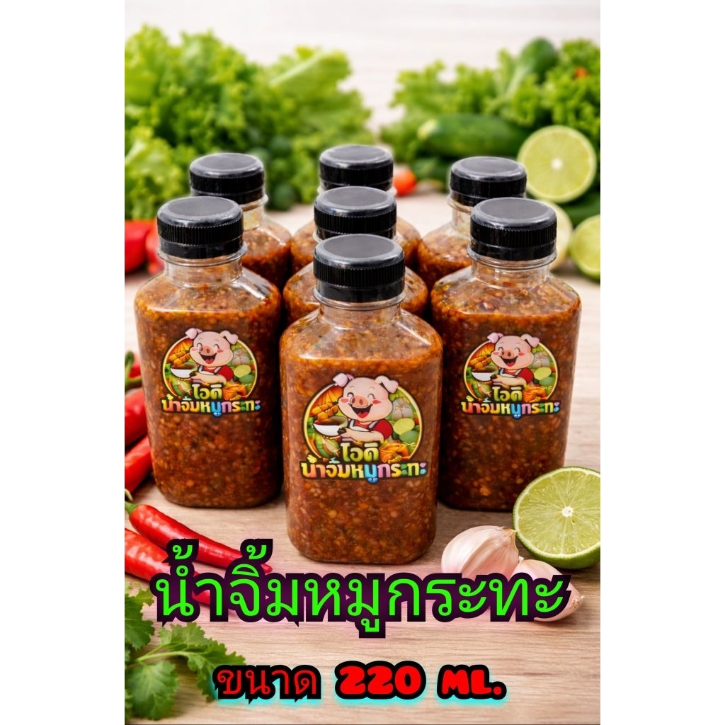 น้ำจิ้มหมูกะทะ สูตรโคราช ไม่ใส่น้ำจิ้มไก่ ขนาด 220 ml