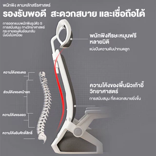 Owens💥เก้าอี้ทํางาน เก้าอี้คอม เบาะยางพารา รองรับเอวยางยืด การหมุน 360° 9 เทคโนโลยีหลัก ไม่เมื่อยล้าหลังนั่งยาว