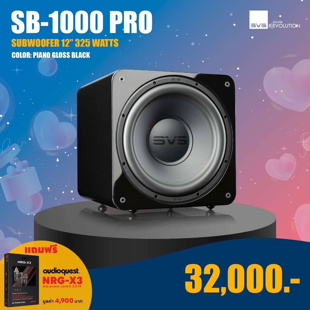 SVS  SB-1000 Pro  Subwoofer  12" Amplifier | 325 watts RMS (820+ watts peak)  (piano gloss black)