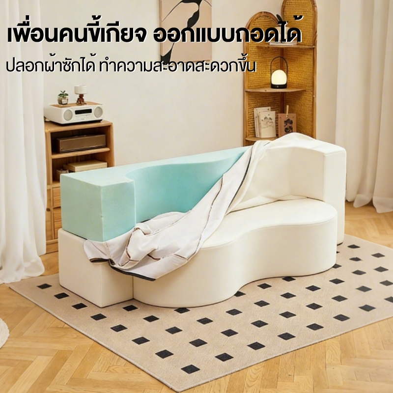 โซฟาเบด โซฟาหลายฟังก์ชัน โซฟาบีบอัด 2in1 พร้อมหมอนอิงฟรี 2 ใบ รูปที่ 4