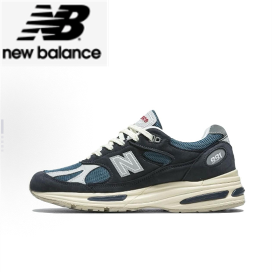 New Balance NB 991 V2 "Vintage Navy" Low cut Running Shoes in Deep Blue ของแท้ 100 %