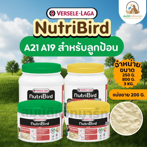 NutriBird A21/ A19 อาหารลูกป้อนนก กระปุก 250 และ800 กรัม