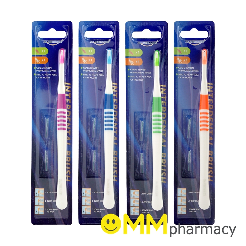 DR.PHILLIPS แปรงซอกฟัน ด้ามยาง (คละสี)