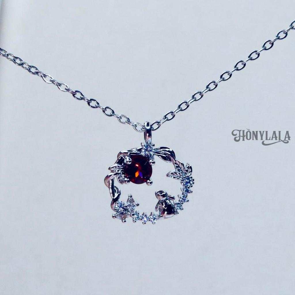 GRN23 | สร้อยคอโกเมน พลอยธรรมชาติแท้ ปรับขนาดได้ | ซื้อ 1 แถม 2 แถมกล่องหนัง แถมเครื่องประดับ 1 ชิ้น