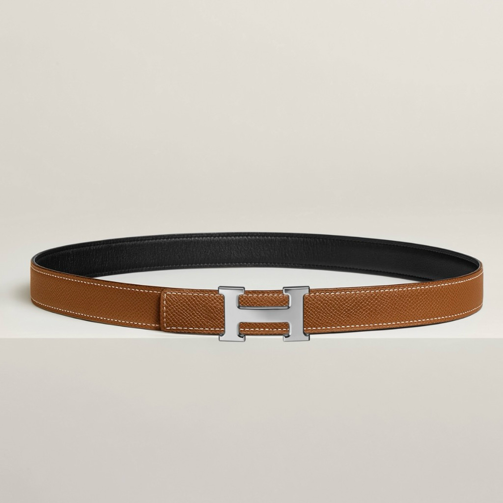 HERMES BELT H Martelee belt buckle & Reversible leather strap 32 mm