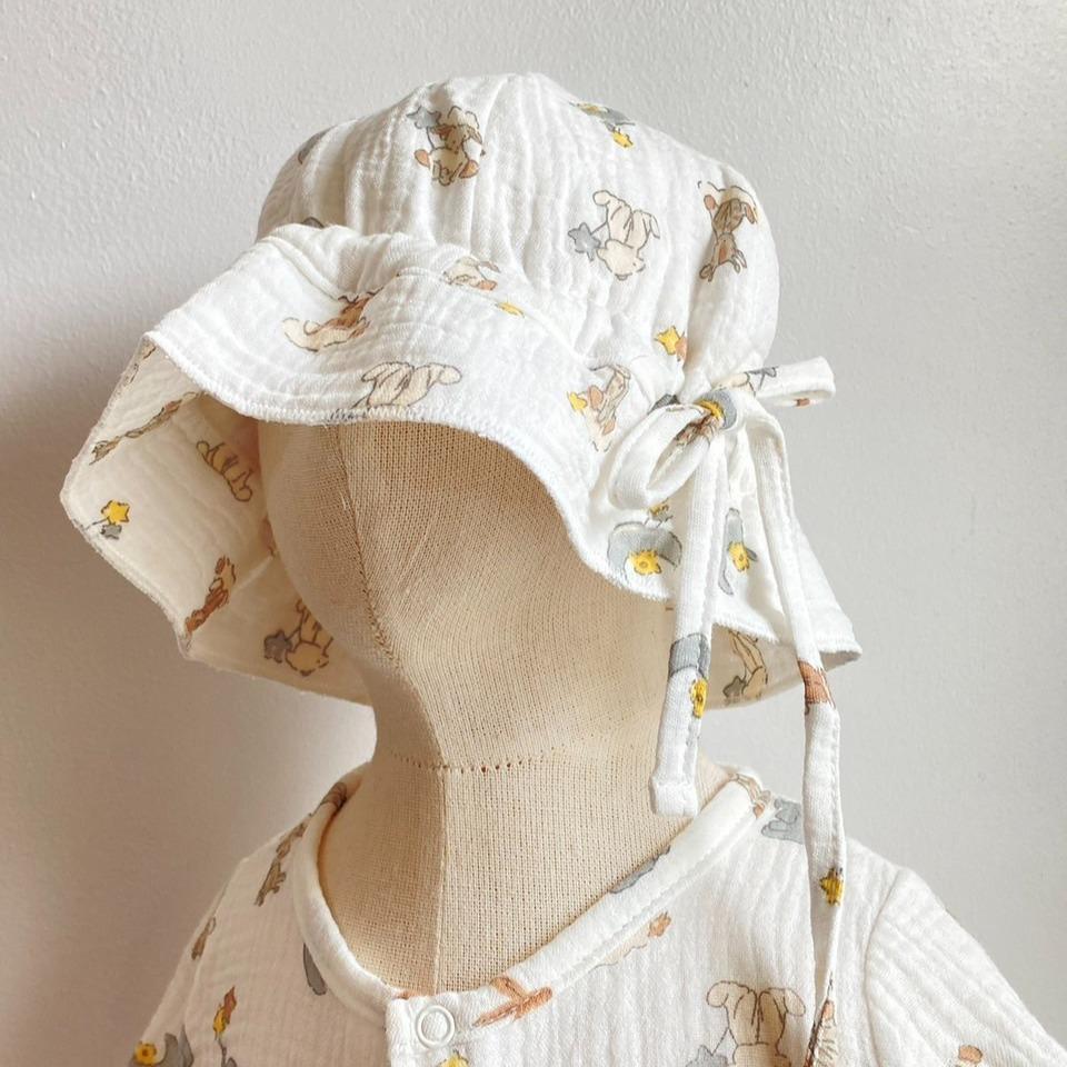 Cali หมวก เด็กเล็ก ผ้ามัสลินทอ *Rabbit tale สไตล์เกาหลี *ป้าย Cali Baby