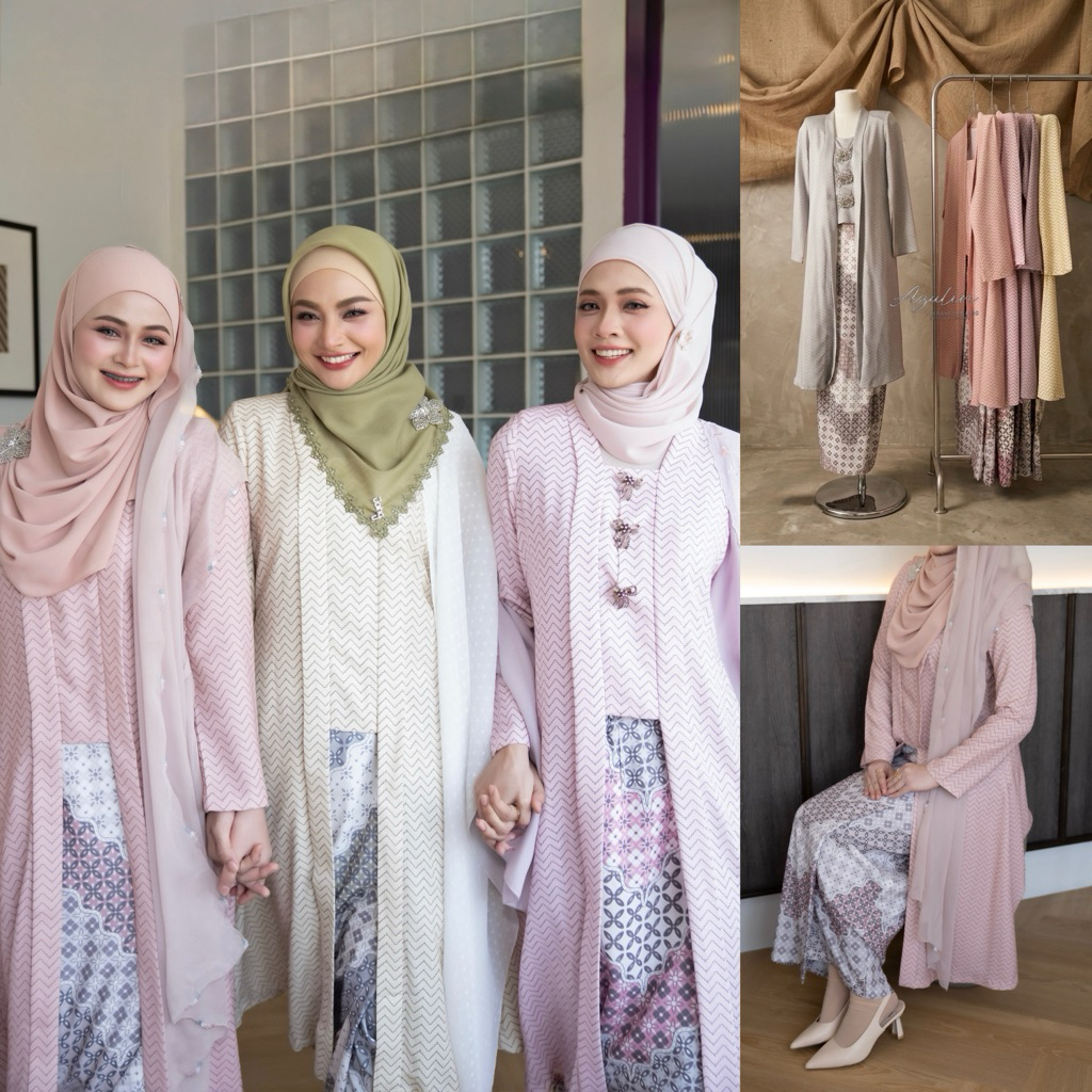 JAHA.Unique•NEW •RAYA• COLLECTION 2026 ;🌜KURUNG KOTABARU PANJANG AZULIN (JHH26AZL)