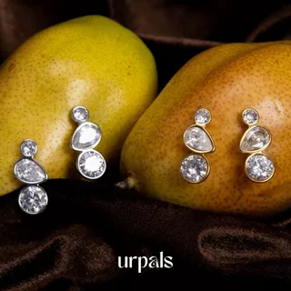 URPALS ต่างหู Stainless ชุบทอง18K ทนน้ำ ทนเหงื่อได้ดี
