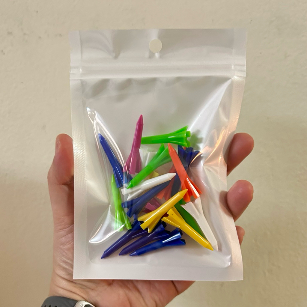 [20 ชิ้น] ทีวางลูกกอล์ฟ 5 แฉก แบบสั้น 3.9 ซม. คละสี PVC Golf Tee