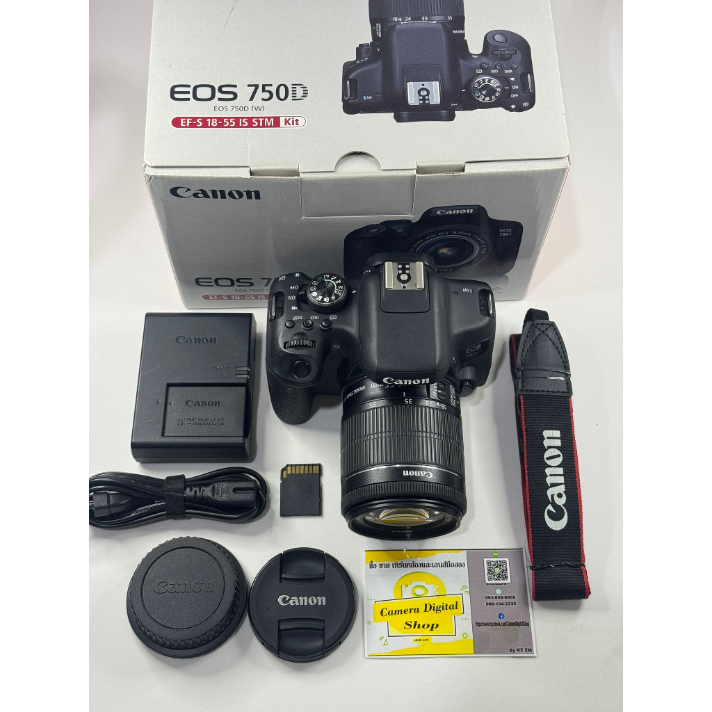 กล้องมือสอง Canon EOS 750D + Lens Canon 18-55mm F3.5-5.6 IS STM
