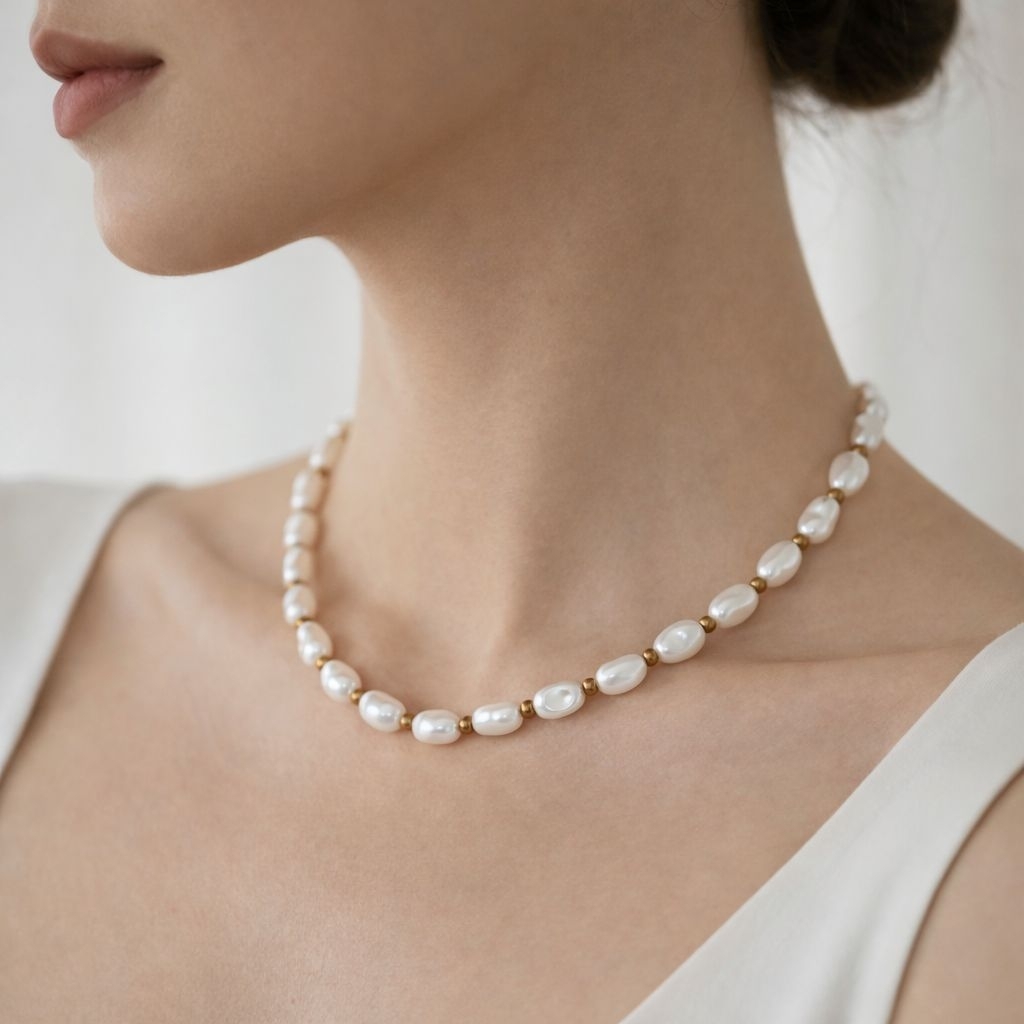 🎀สร้อยคอไข่มุก สไตล์เกาหลี Minimal Elegant Pearl Necklace เครื่องประดับผู้หญิง