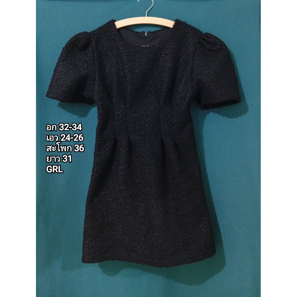 เดรสสีดำGRL (ซิปหลัง)
