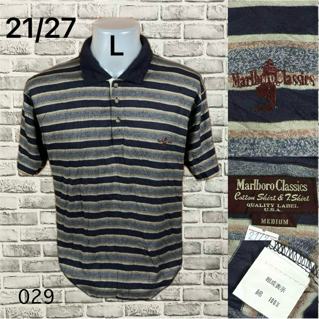 เสื้อโปโลมือสองแขนสั้นจากแบรนด์ Marlboro Classics