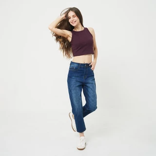 DAVIE JONES WOMEN [BE FEARLESS] เสื้อยืดผู้หญิง Tank Top Crop T-Shirt สีน้ำตาล น้ำตาลทอง กากี กากีอ่อน ครีม ม่วง BA0026