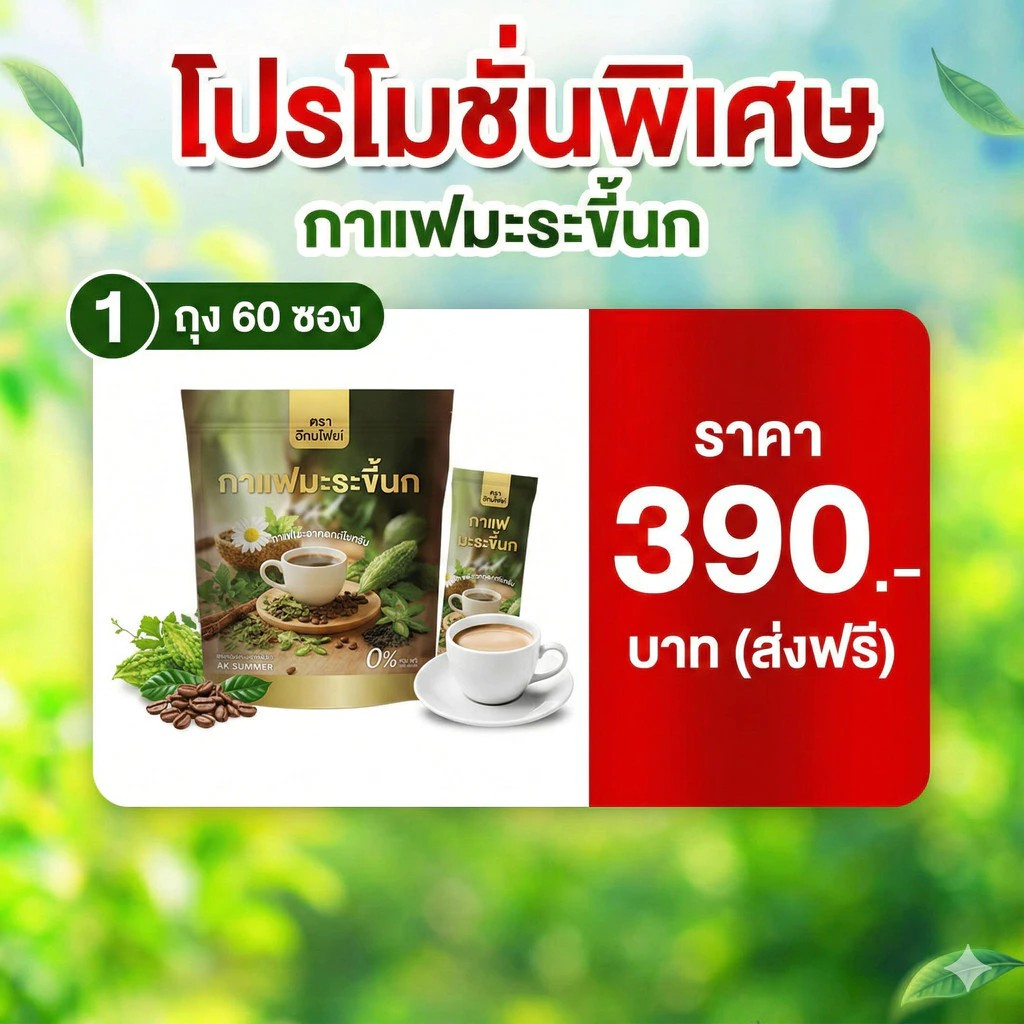 🐥ลดในไลฟ์ 50% ++โปร 1ห่อ 60ซอง กาแฟมะระขี้นก กาแฟปัณทิพย์ ไม่มีน้ำตาล พร้อมส่ง รับตรงจากแบรนด์ ส่งไว