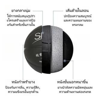 ลูกบาสเกตบอลฝึกซ้อม SEPAC หมายเลข 7 น้ำหนัก 1500 กรัม ทนทานสีดำ สำหรับการฝึกซ้อมโดยเฉพาะ