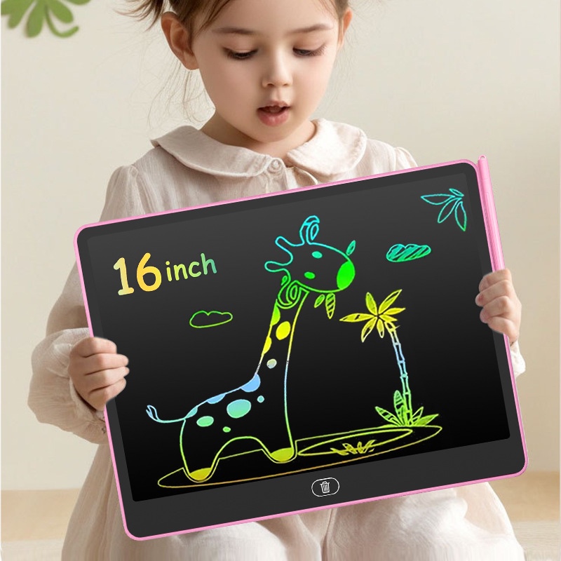 แผ่นเขียน LCD สำหรับเด็ก 8.5/16 นิ้ว กระดานวาดภาพ ลบได้เอง ไวท์บอร์ดโฮโลแกรม ไร้กระดาษ ไร้สารเคมี ของเล่นเด็ก
