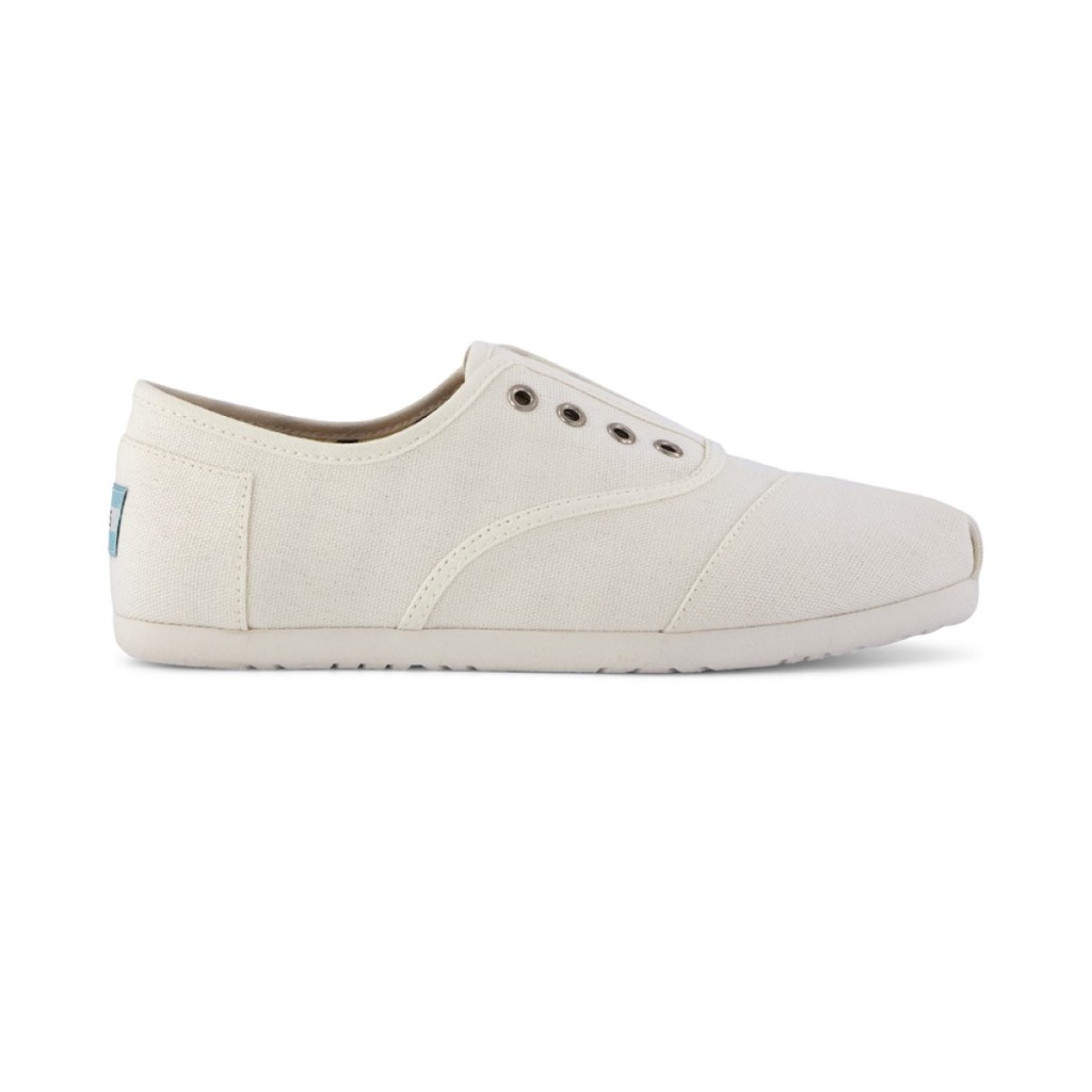 TOMS รองเท้าลำลองผู้หญิง รุ่น Cordones Plus White Canvas (CG) รองเท้าลิขสิทธิ์แท้