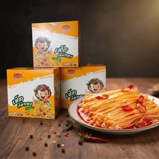 เถ้าแก่เนี้ย เห็ดเข็มทอง รสเผ็ด หอม อร่อย เผ็ดน้อย บรรจุ 12 …