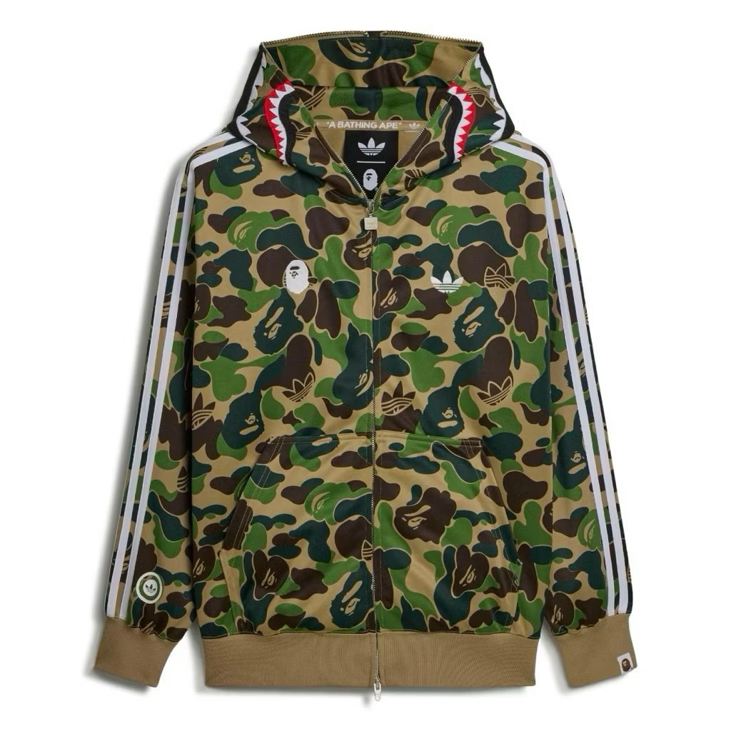 adidas bape hoodie shark camo